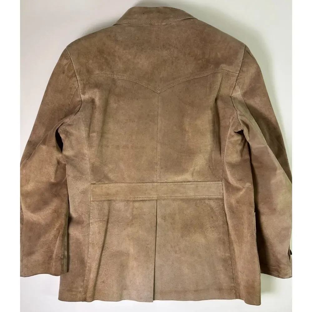 Vintage 70's William Barry Western Suede Leather Blazer Men's 46 Cowboy Jacket